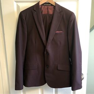 RW&Co. Suit, Slim Fit Burgundy